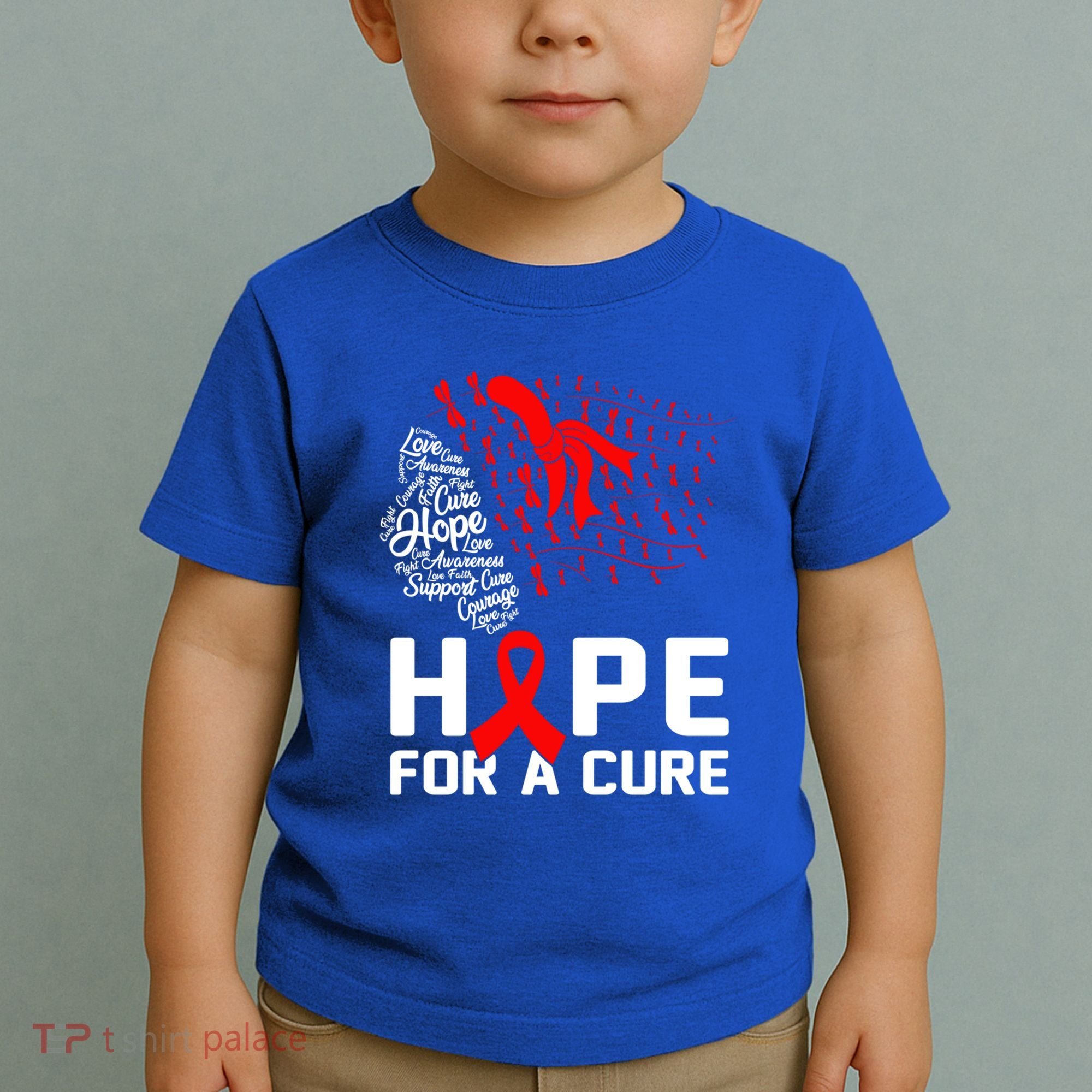 Hope For A Cure National Hiv Awareness Month Red Ribbon Gift Toddler T-Shirt