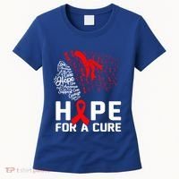 Hope For A Cure National Hiv Awareness Month Red Ribbon Gift Women's T-Shirt thumb 0