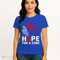 Hope For A Cure National Hiv Awareness Month Red Ribbon Gift Women's T-Shirt thumb 4