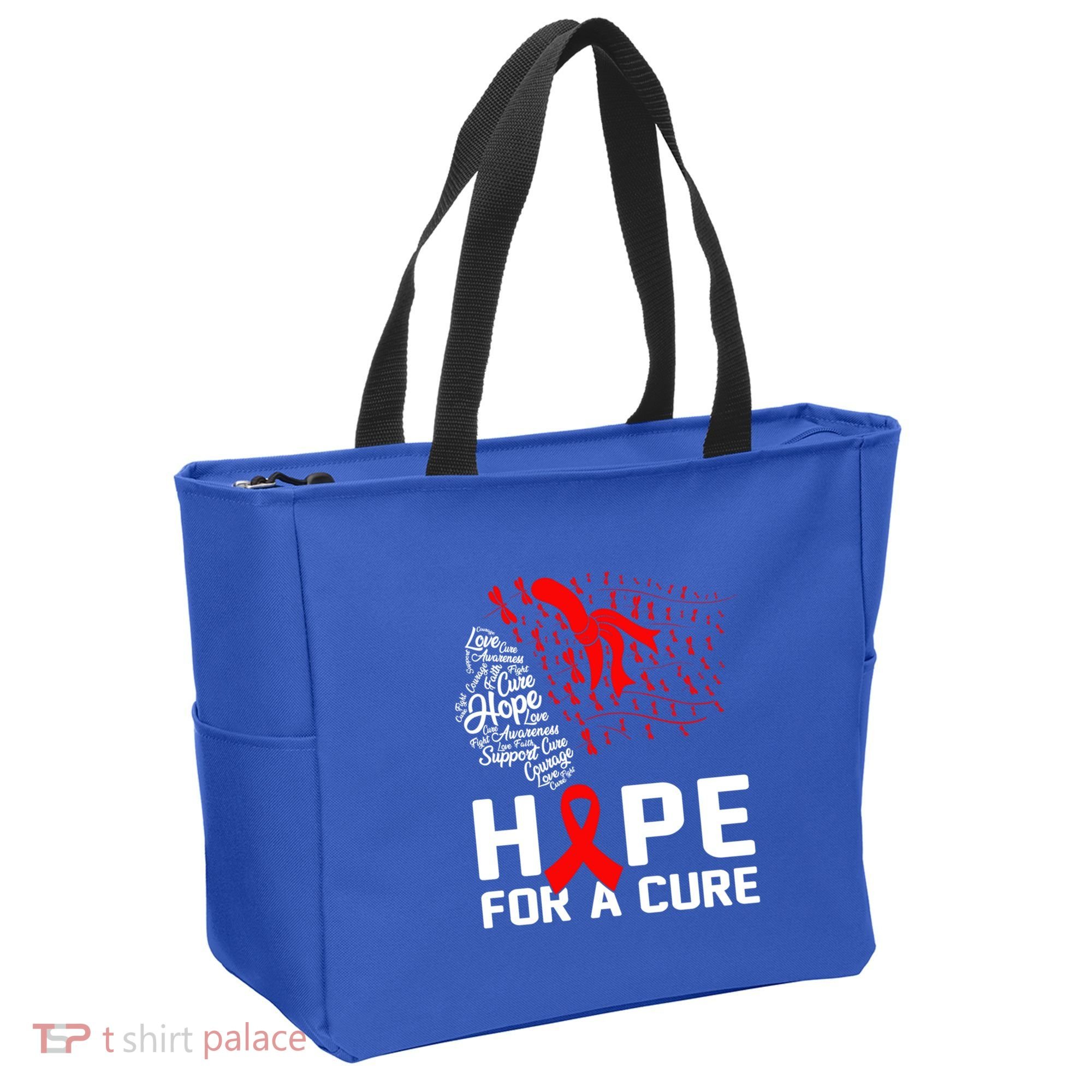 Hope For A Cure National Hiv Awareness Month Red Ribbon Gift Tote Bag