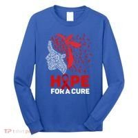 Hope For A Cure Red Ribbon National Hiv Awareness Month Gift Long Sleeve Shirt thumb 0