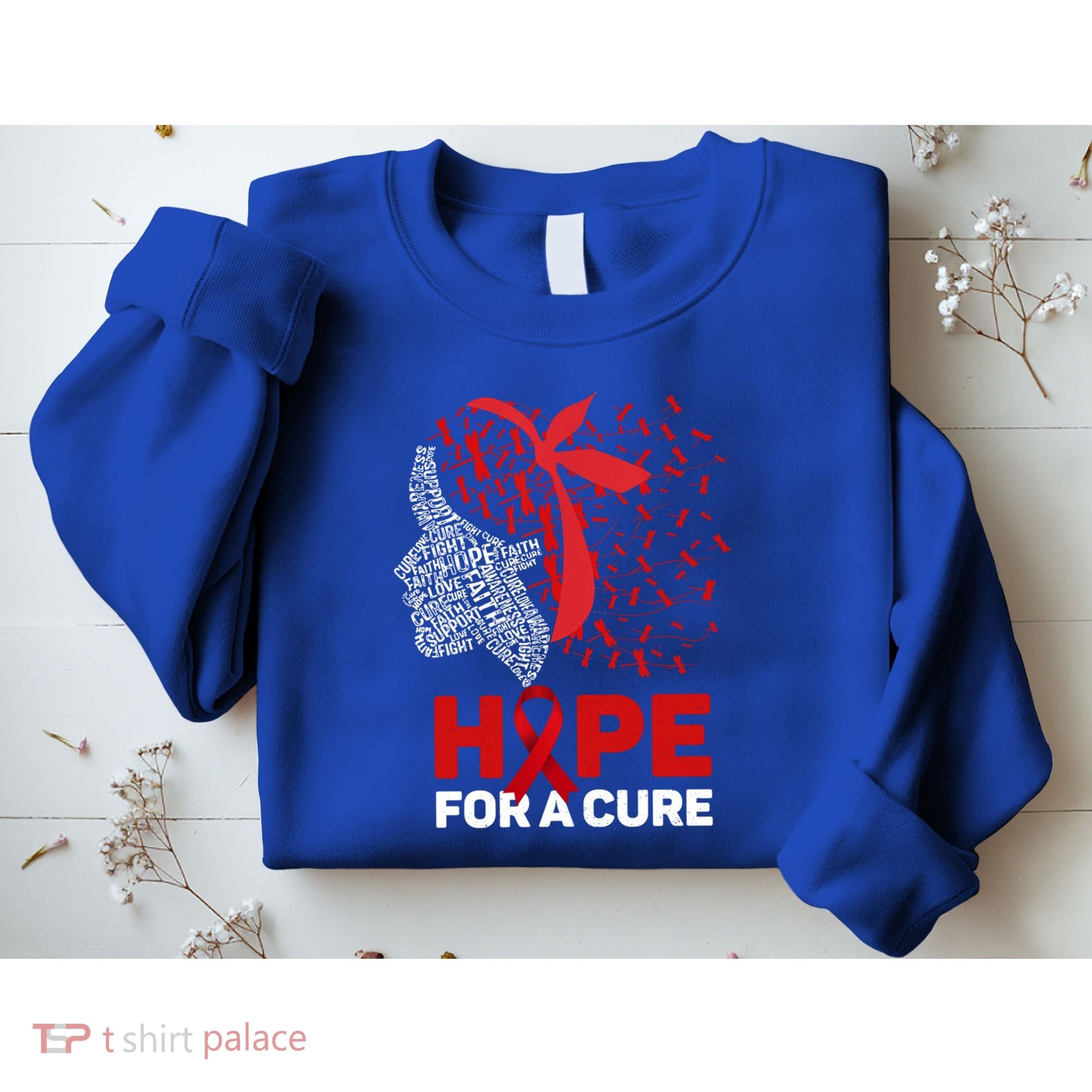 Hope For A Cure Red Ribbon National Hiv Awareness Month Gift Sweatshirt