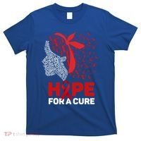 Hope For A Cure Red Ribbon National Hiv Awareness Month Gift T-Shirt thumb 0