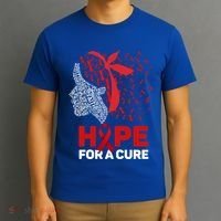 Hope For A Cure Red Ribbon National Hiv Awareness Month Gift T-Shirt thumb 3
