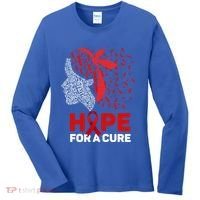 Hope For A Cure Red Ribbon National Hiv Awareness Month Gift Women's Long Sleeve Shirt thumb 0