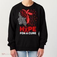 Hope For A Cure Red Ribbon National HIV Awareness Month Women's Sweatshirt thumb 0
