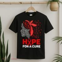 Hope For A Cure Red Ribbon National HIV Awareness Month T-Shirt thumb 2