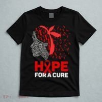 Hope For A Cure Red Ribbon National HIV Awareness Month T-Shirt thumb 5