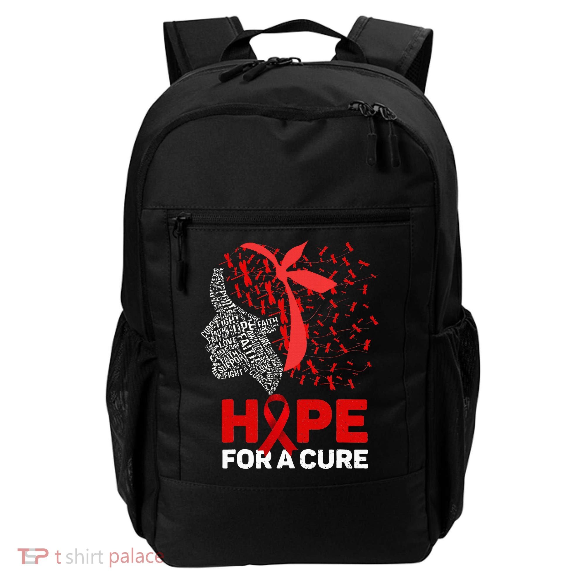 Hope For A Cure Red Ribbon National HIV Awareness Month Backpack