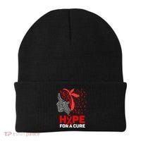 Hope For A Cure Red Ribbon National HIV Awareness Month Beanie thumb 0