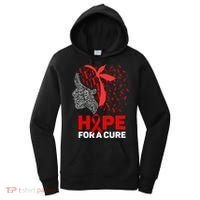 Hope For A Cure Red Ribbon National HIV Awareness Month Women's Hoodie thumb 0