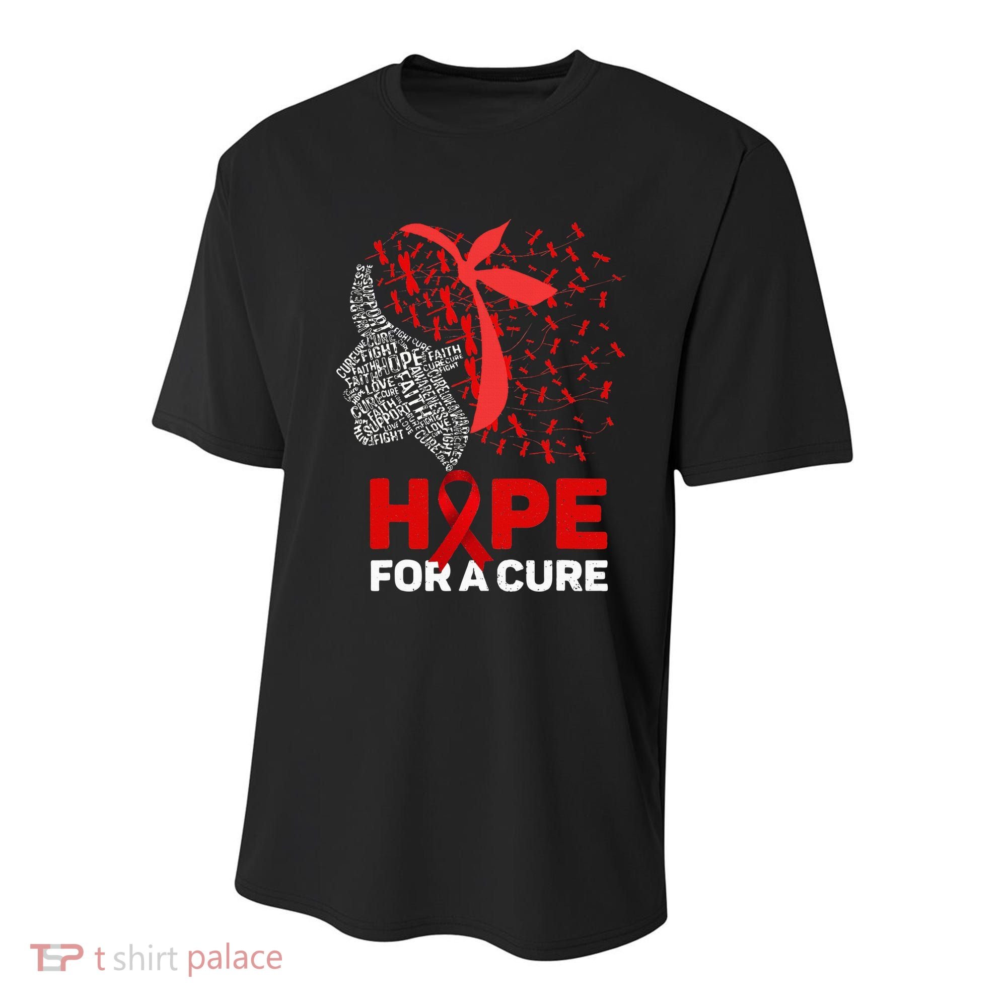 Hope For A Cure Red Ribbon National HIV Awareness Month Youth Performance Sprint T-Shirt