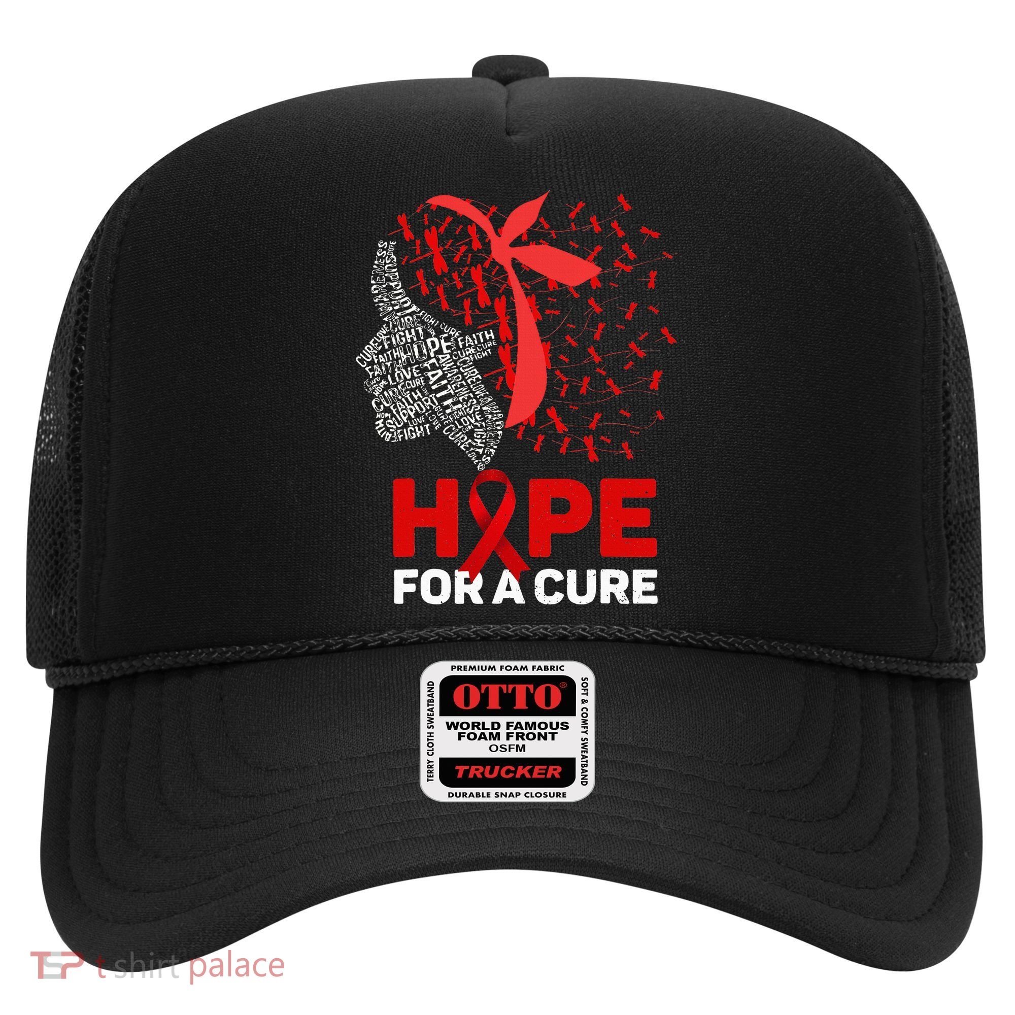 Hope For A Cure Red Ribbon National HIV Awareness Month Hat