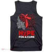 Hope For A Cure Red Ribbon National HIV Awareness Month Tank Top thumb 0