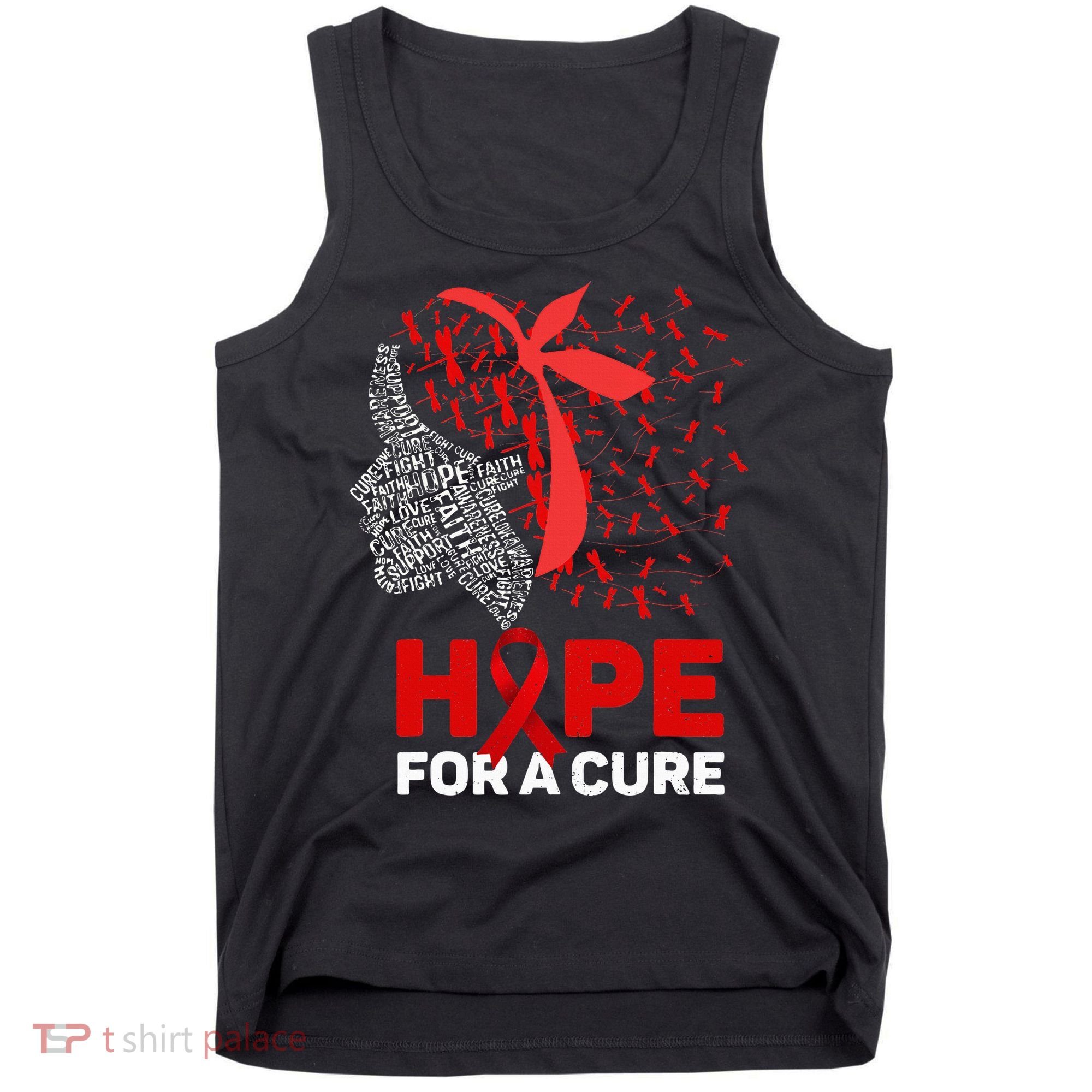 Hope For A Cure Red Ribbon National HIV Awareness Month Tank Top