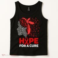 Hope For A Cure Red Ribbon National HIV Awareness Month Tank Top thumb 2