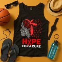 Hope For A Cure Red Ribbon National HIV Awareness Month Tank Top thumb 4