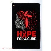 Hope For A Cure Red Ribbon National HIV Awareness Month Golf Towel thumb 0