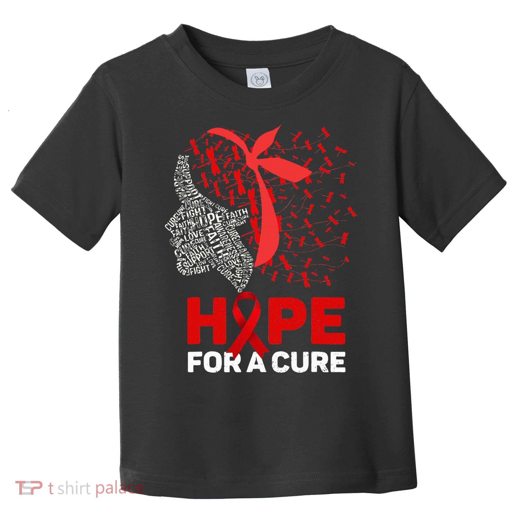 Hope For A Cure Red Ribbon National HIV Awareness Month Toddler T-Shirt