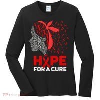 Hope For A Cure Red Ribbon National HIV Awareness Month Women's Long Sleeve Shirt thumb 0