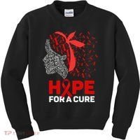 Hope For A Cure Red Ribbon National HIV Awareness Month Kids Sweatshirt thumb 0