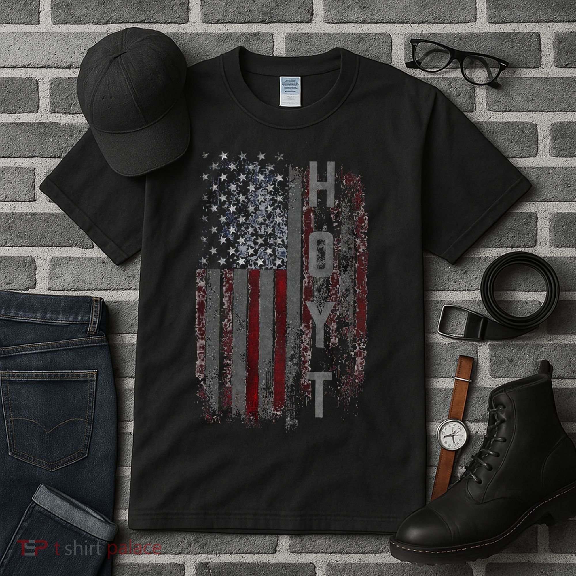 Hoyt Family American Flag Tall T-Shirt
