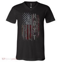 Hoyt Family American Flag V-Neck T-Shirt thumb 0