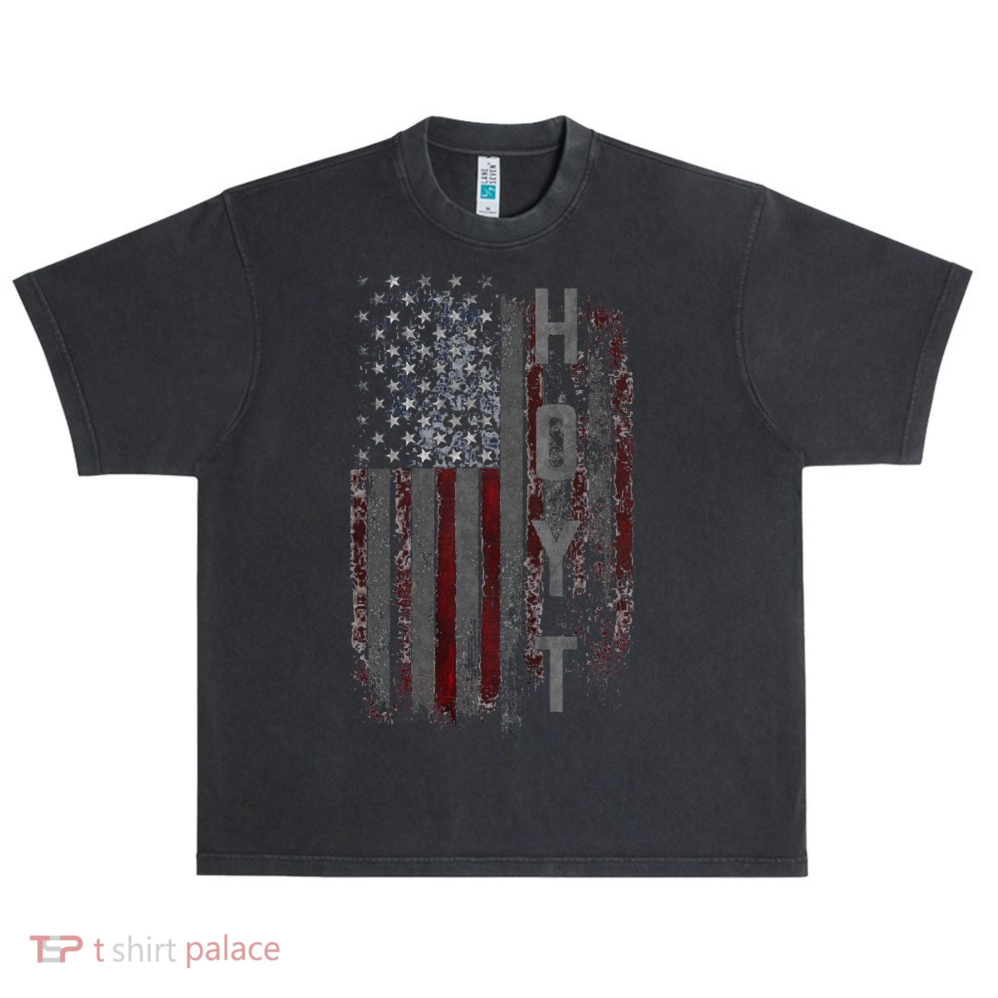 Hoyt Family American Flag Urban Oversized Heavyweight T-Shirt