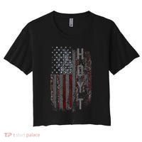 Hoyt Family American Flag Women's Crop Top Tee thumb 0