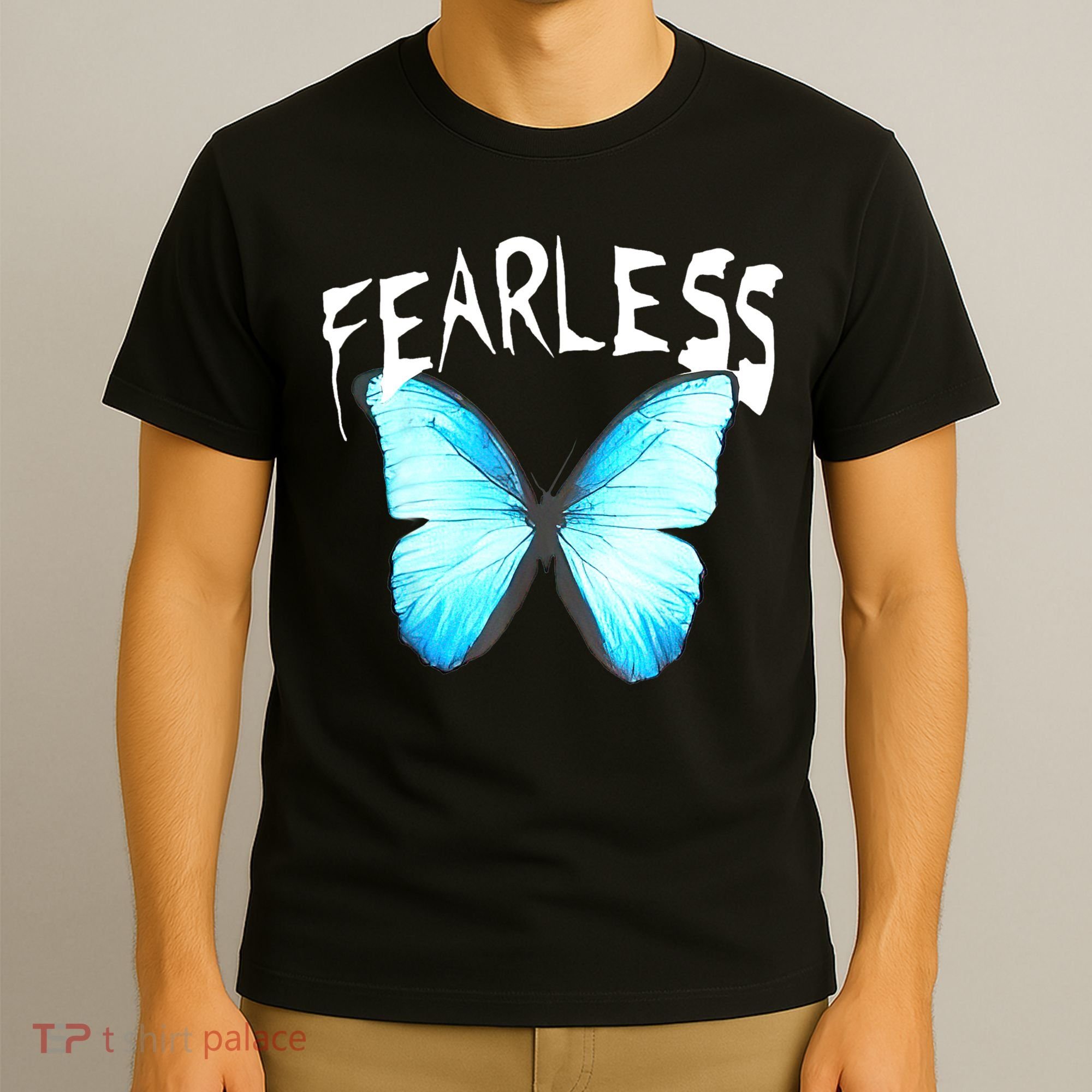 Humor Fearless Butterfly Cute Colorful Blue Butterfly T-Shirt