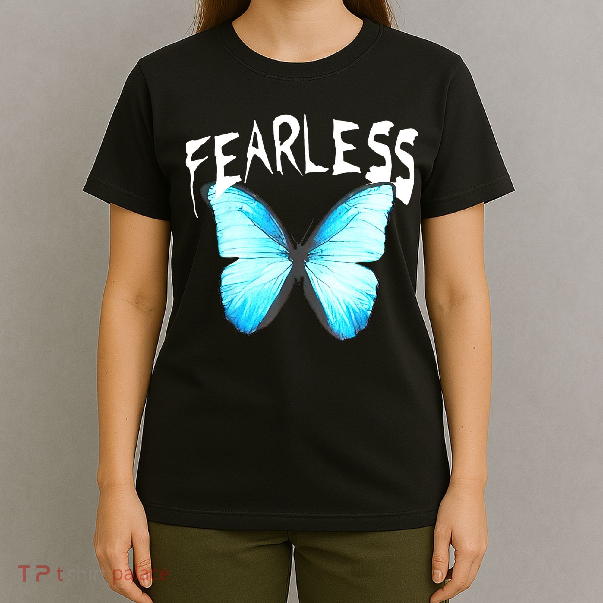 Humor Fearless Butterfly Cute Colorful Blue Butterfly T-Shirt