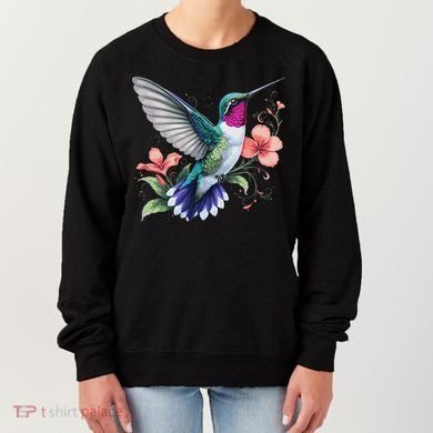 Hummingbird Floral Bird Artwork Women's Sweatshirt