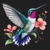 Hummingbird Floral Bird Artwork Women's Sweatshirt thumb 2
