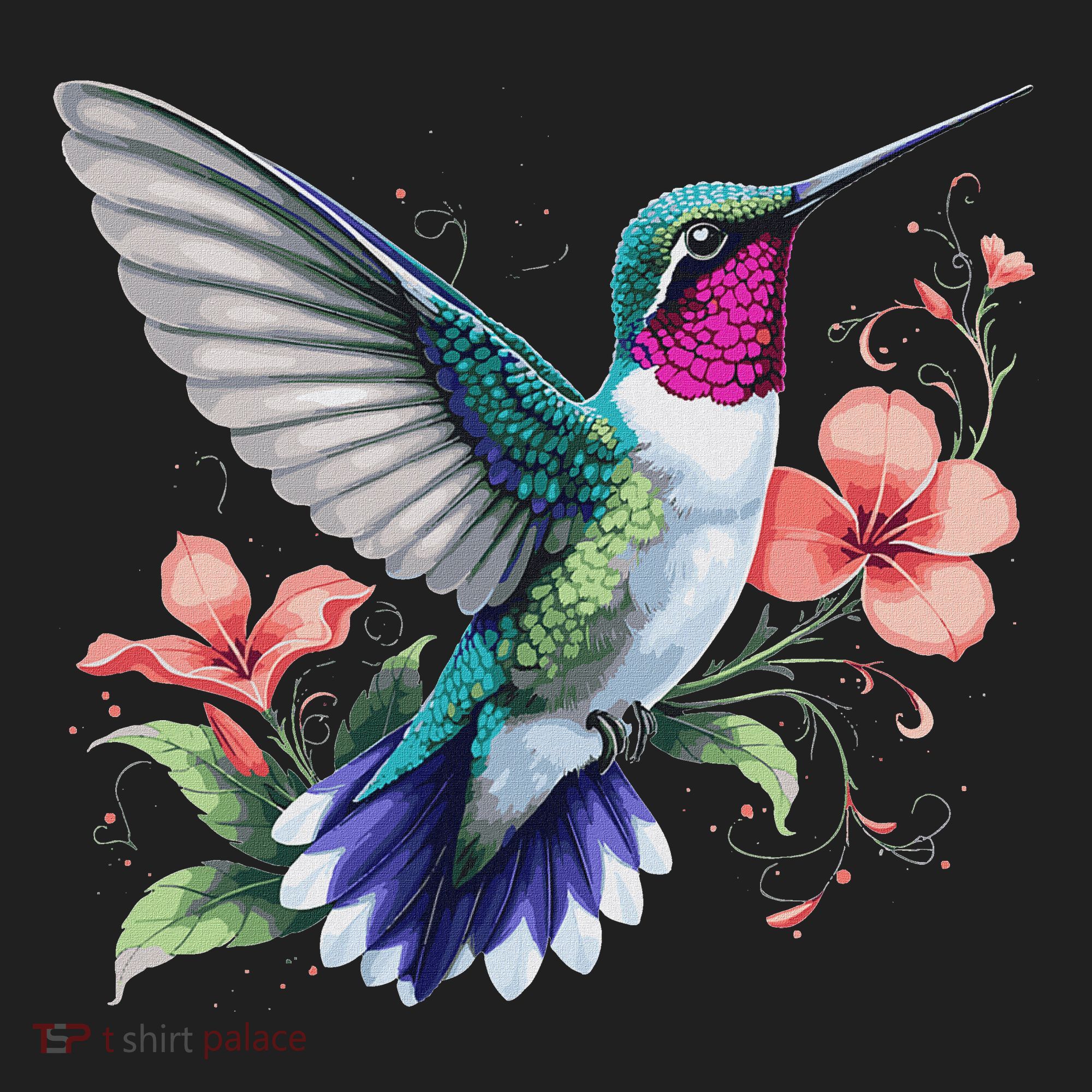 Hummingbird Floral Bird Artwork Women's Sweatshirt