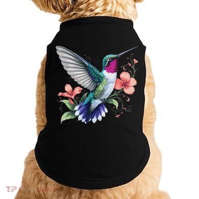 Hummingbird Floral Bird Artwork Doggie Tank