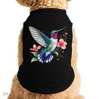 Hummingbird Floral Bird Artwork Doggie Tank thumb 0