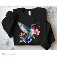Hummingbird Floral Bird Artwork Sweatshirt thumb 2