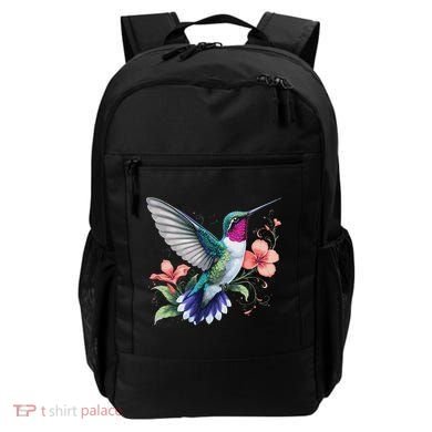 Hummingbird Floral Bird Artwork Backpack