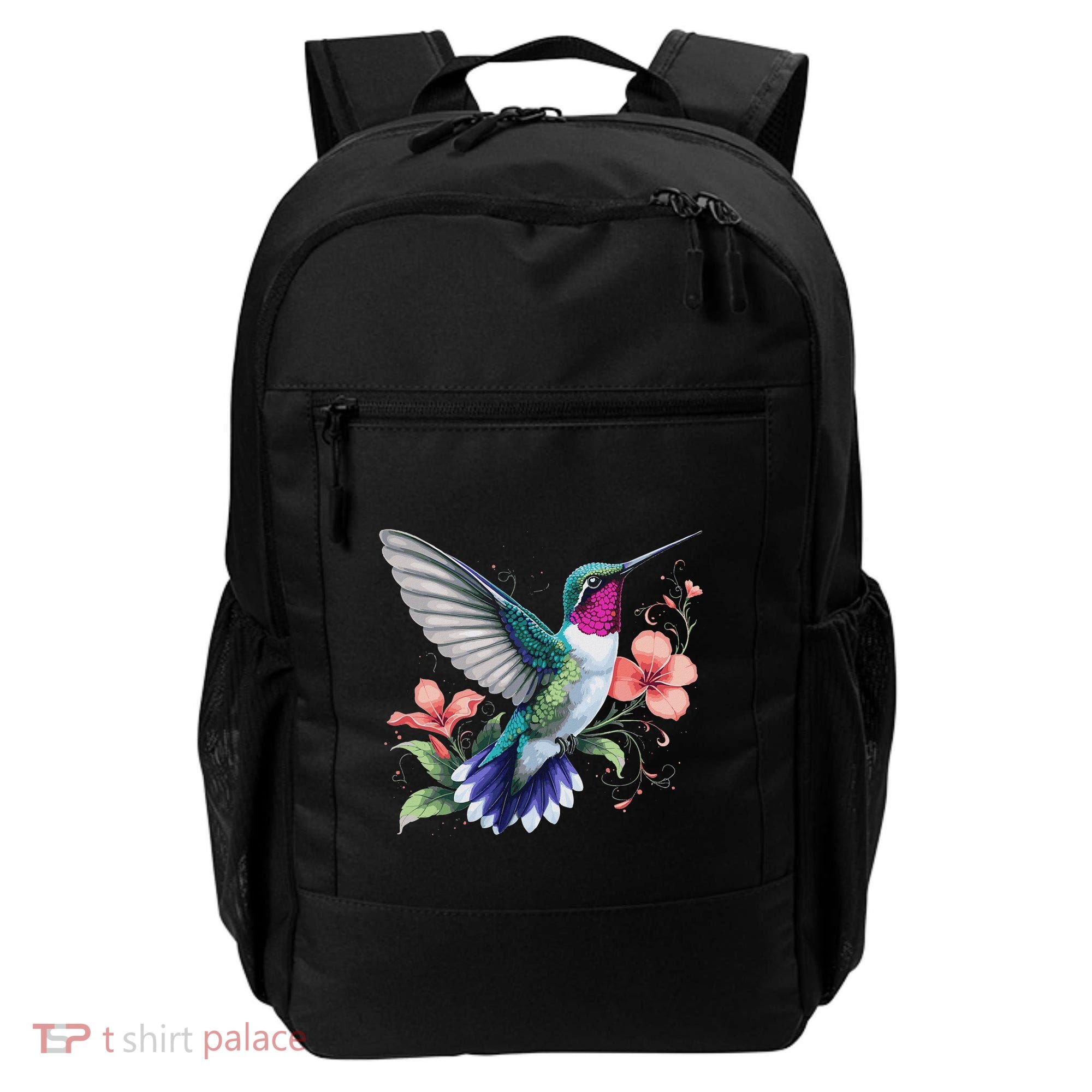 Hummingbird Floral Bird Artwork Backpack