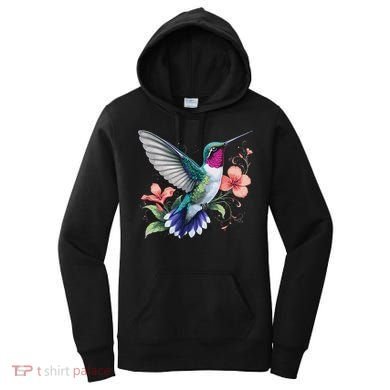 Hummingbird Floral Bird Artwork Women's Hoodie