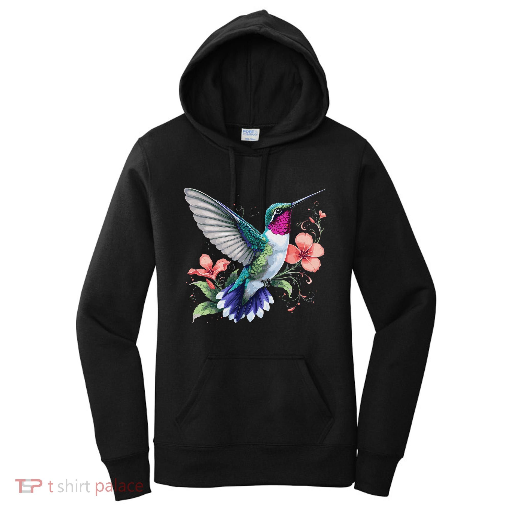 Hummingbird Floral Bird Artwork Women's Hoodie