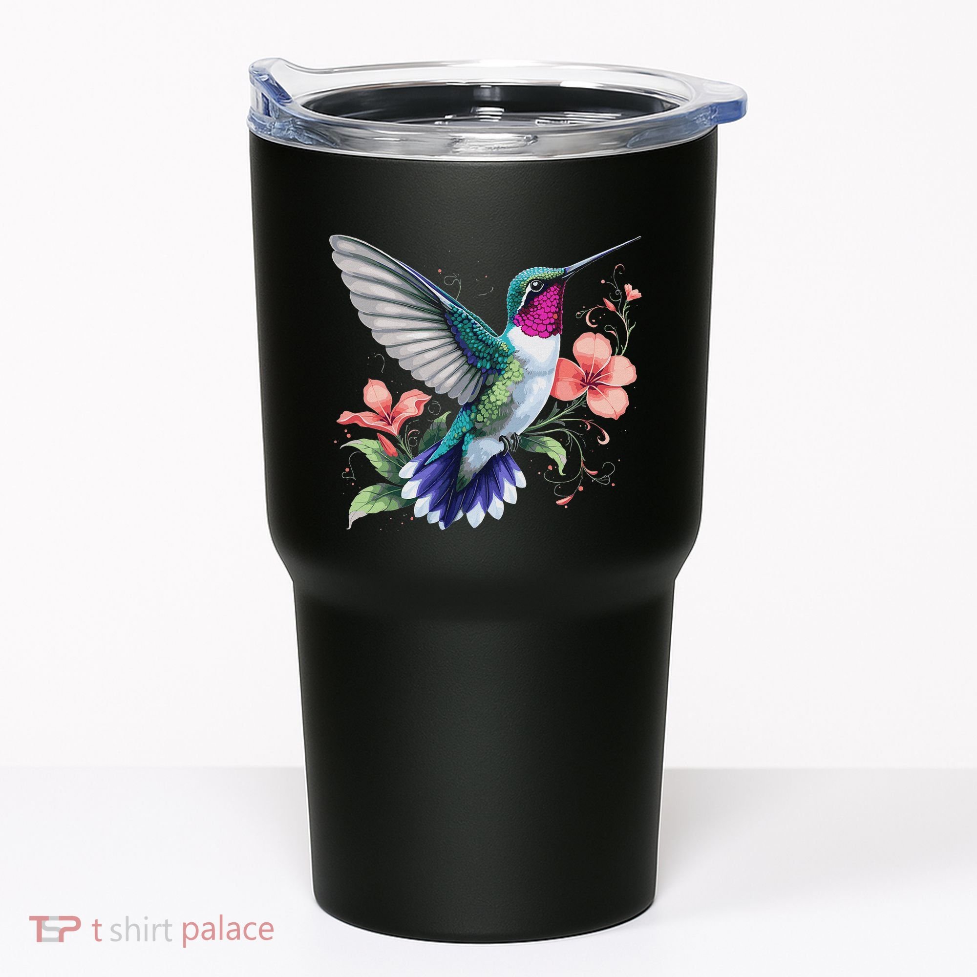 Hummingbird Floral Bird Artwork Tumbler