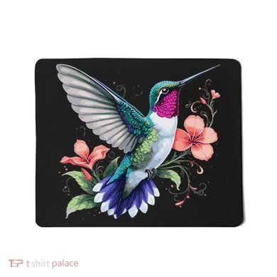 Hummingbird Floral Bird Artwork Mousepad