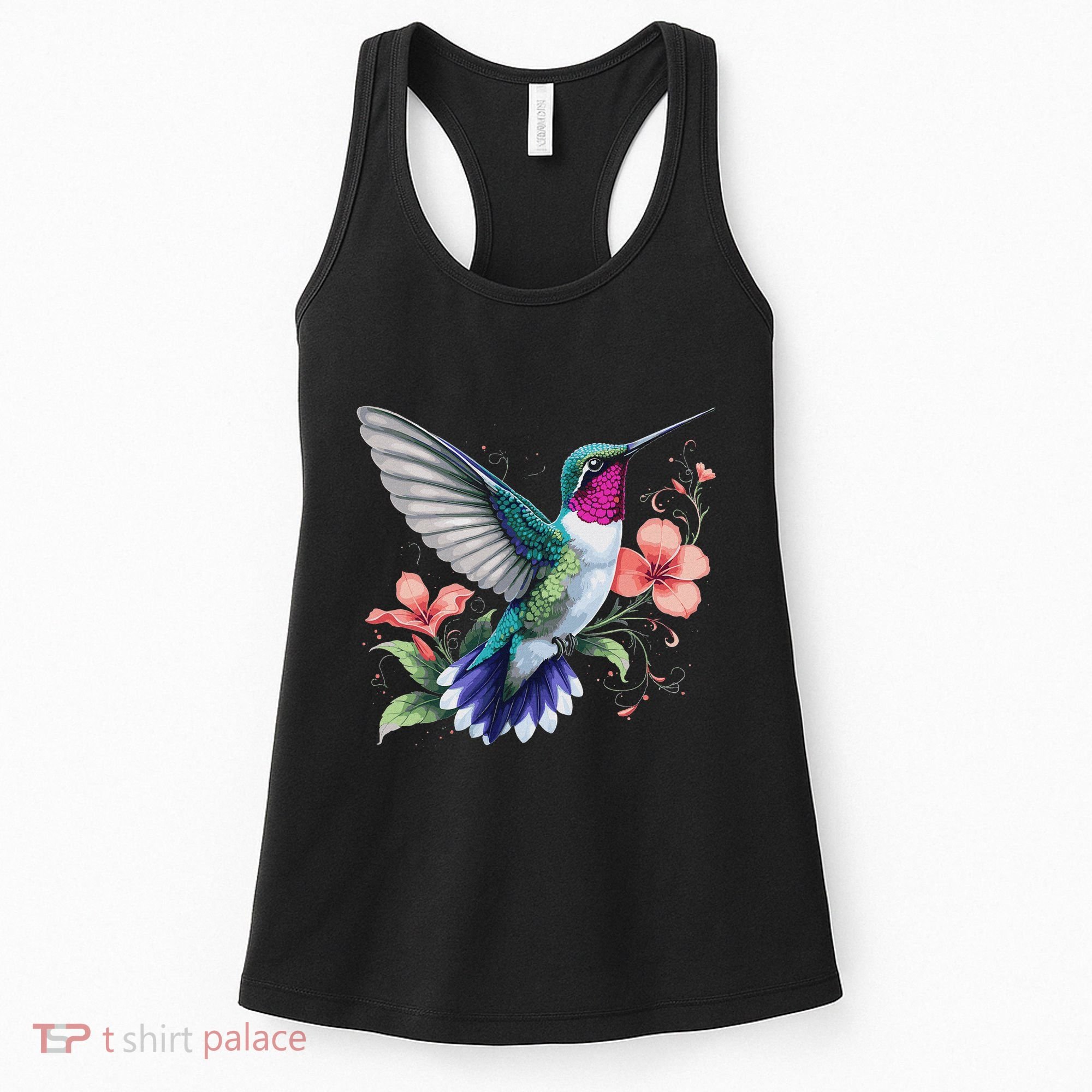 Hummingbird Floral Bird Artwork Women's Tank Top