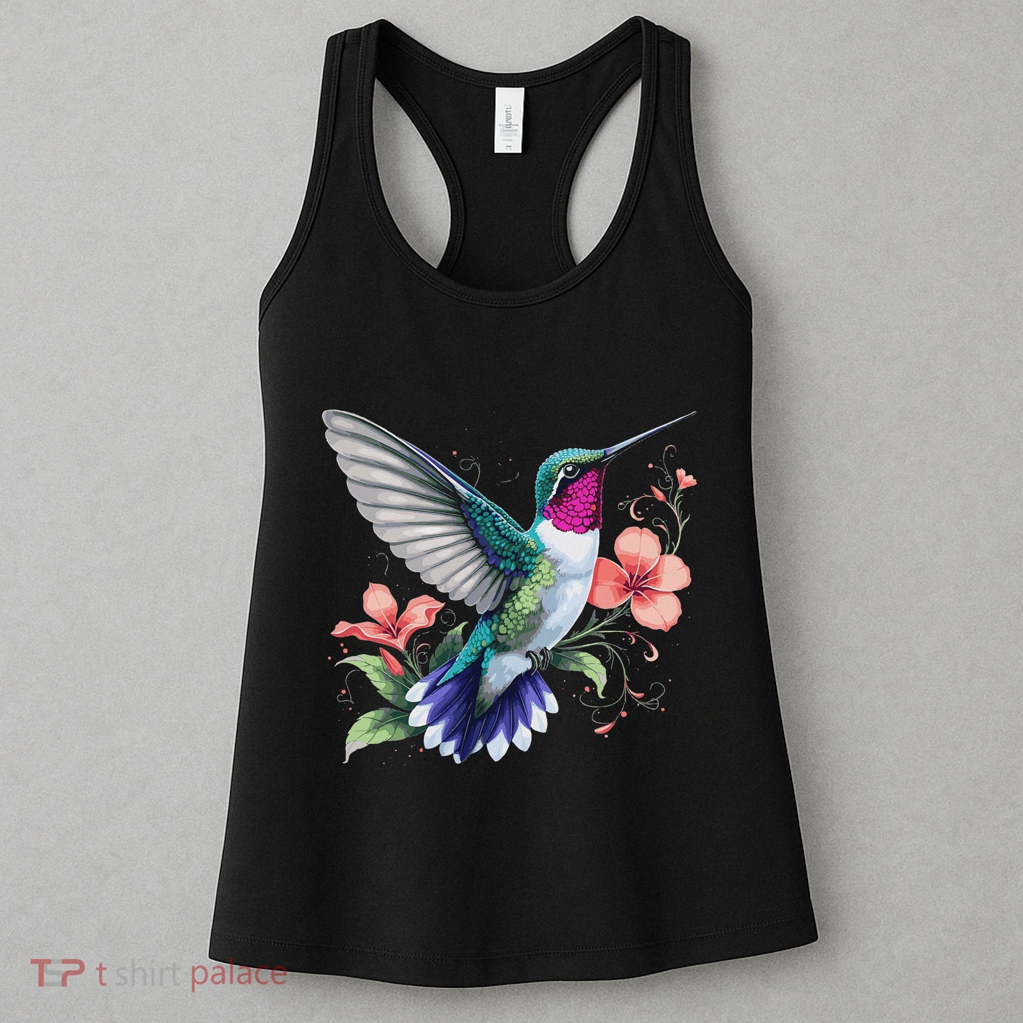 Hummingbird Floral Bird Artwork Women's Tank Top