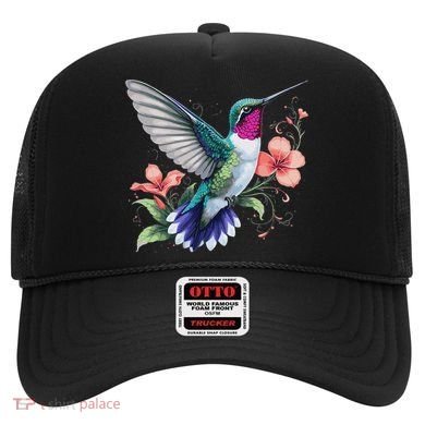 Hummingbird Floral Bird Artwork Hat
