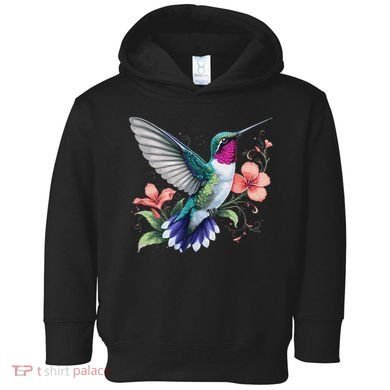 Hummingbird Floral Bird Artwork Toddler Hoodie