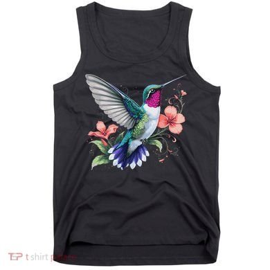 Hummingbird Floral Bird Artwork Tank Top