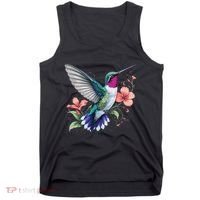 Hummingbird Floral Bird Artwork Tank Top thumb 0
