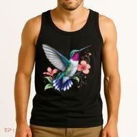 Hummingbird Floral Bird Artwork Tank Top thumb 3
